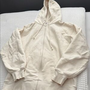 tna cozy fleece boyfriend zip up hoodie